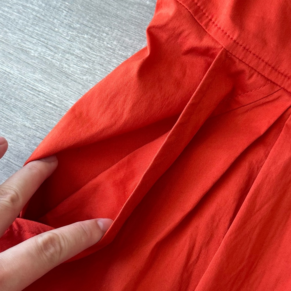 Vintage Le Château Rust Orange Fit & Flare Midi Dress XS Made in Canada - Picture 4 of 10
